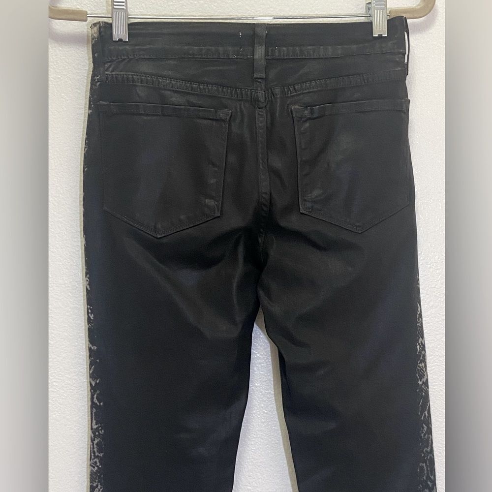 NYDJ - black jeans with snake print side stripes. Slim cut and true to size. - Picture 14 of 15